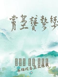当驾校教练一个月工资多少