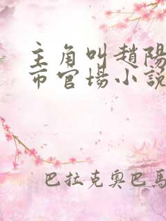 主角叫赵阳的都市官场小说
