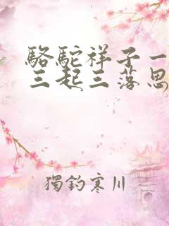 骆驼祥子一生的三起三落思维导图