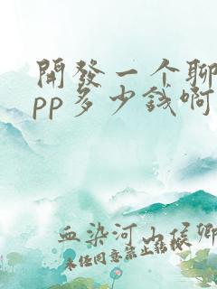 开发一个聊天app多少钱啊