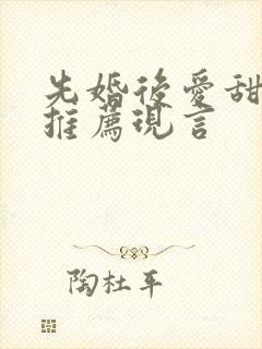 先婚后爱甜宠文推荐现言
