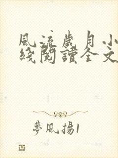 风流岁月小说在线阅读全文无弹窗