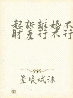 起诉离婚不分割财产行不行 起诉离婚不分割财产行不行