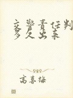 交警责任判定书多久出来