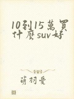 10到15万买什么suv好