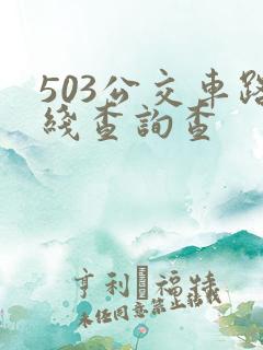 503公交车路线查询查