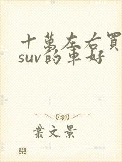 十万左右买什么suv的车好 十万左右买什么suv的车好
