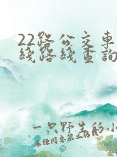 22路公交车路线路线查询时间