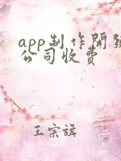 app制作开发公司收费 app制作开发公司收费