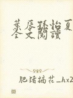 叶辰孙怡夏若雪全文阅读