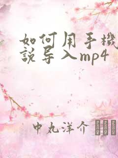 如何用手机将小说导入mp4