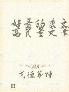 好看的爽文小说高质量文笔好