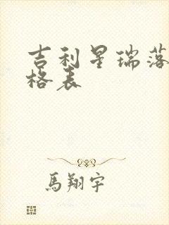 吉利星瑞落地价格表