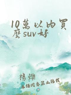 10万以内买什么suv好
