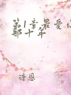 第1章最爱你的那十年