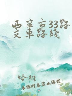 西宁市33路公交车路线