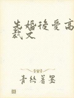 先婚后爱高甜总裁文