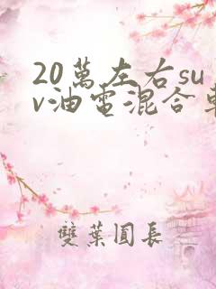 20万左右suv油电混合车型推荐