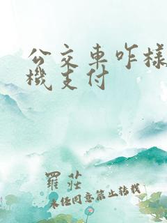 公交车咋样用手机支付