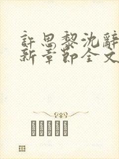 许思黎沈辞越最新章节全文免费阅读