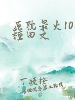 原耽最火10部种田文