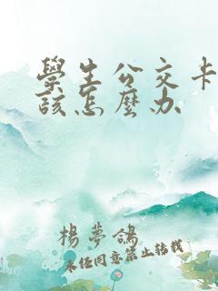 学生公交卡丢了该怎么办