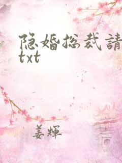 隐婚总裁请签字txt