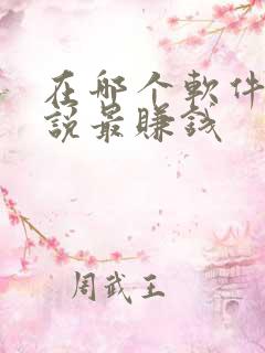 在哪个软件写小说最赚钱