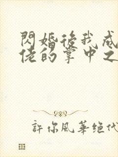 闪婚后我成了大佬的掌中之物剧情介绍