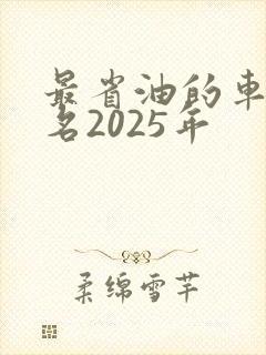 最省油的车第一名2025年