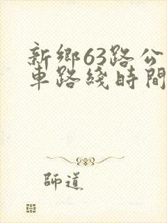 新乡63路公交车路线时间表