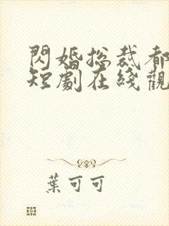 闪婚总裁都很穷短剧在线观看 闪婚总裁都很穷短剧在线观看
