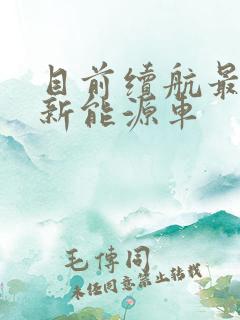 目前续航最长的新能源车
