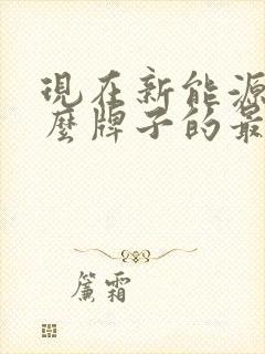 现在新能源车什么牌子的最好