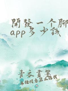 开发一个聊天的app多少钱