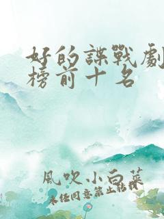 好的谍战剧排行榜前十名