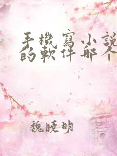 手机写小说赚钱的软件哪个好