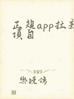正规app拉新项目
