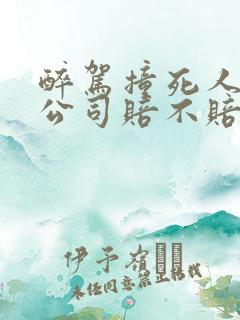 醉驾撞死人保险公司赔不赔