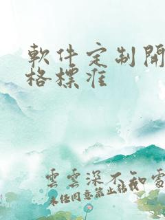 软件定制开发价格标准