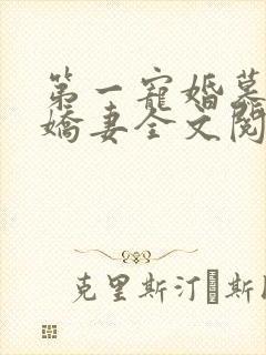 第一宠婚慕少的娇妻全文阅读