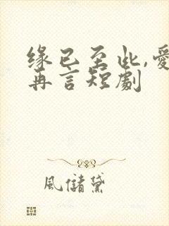 缘已至此,爱不再言短剧