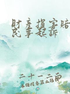 财产损害赔偿的民事起诉