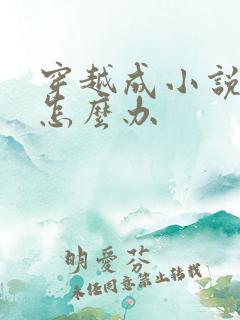 穿越成小说反派怎么办