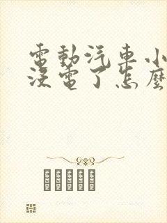 电动汽车小电瓶没电了怎么办