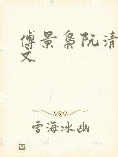 傅景枭阮清颜全文