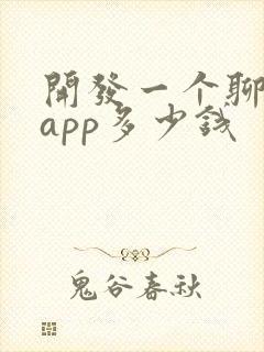 开发一个聊天的app多少钱