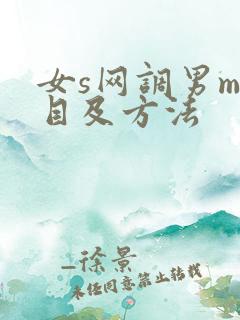 女s网调男m项目及方法