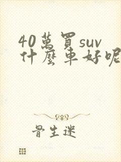 40万买suv什么车好呢 40万买suv什么车好呢
