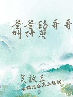 爸爸的哥哥弟弟叫什么 爸爸的哥哥弟弟叫什么